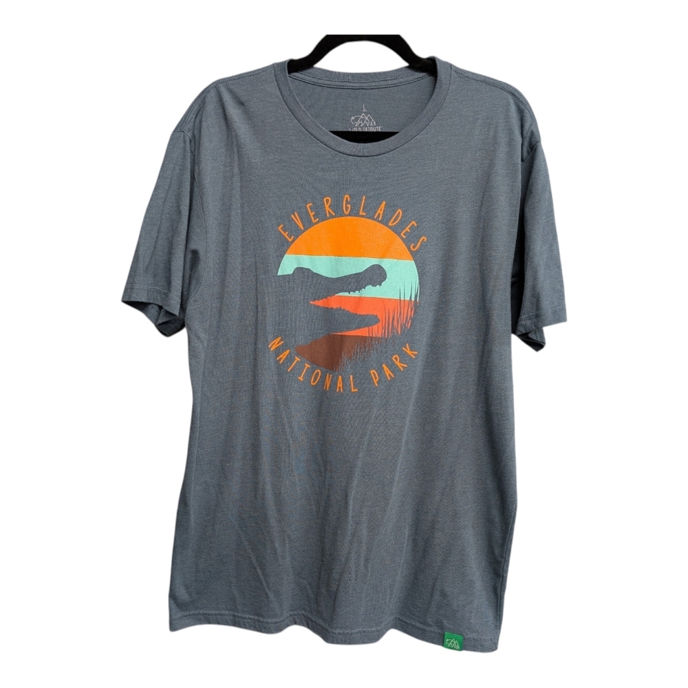 Everglades National Park Alligator Soft Blue Wild Tribute T-shirt Large